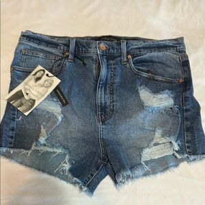 Kendall & Kylie Blue Distressed Jean Shorts High-Waisted